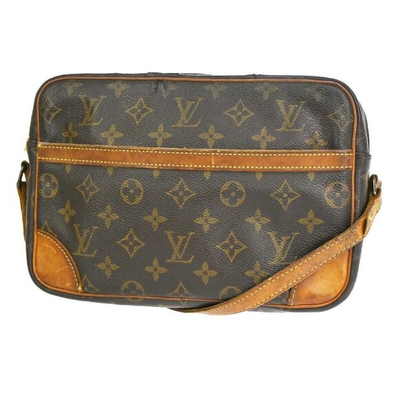 LOUIS VUITTON Trocadero 27 Shoulder Bag Monogram Leather Brown - Picture 1 of 16
